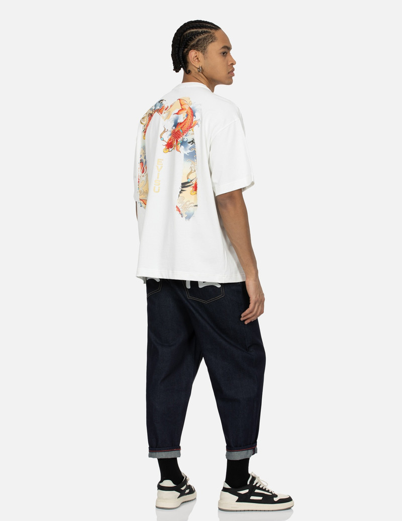 KOI AND SEAGULL BRUSHSTROKE DAICOCK DIGITAL PRINT LOOSE FIT T-SHIRT 3
