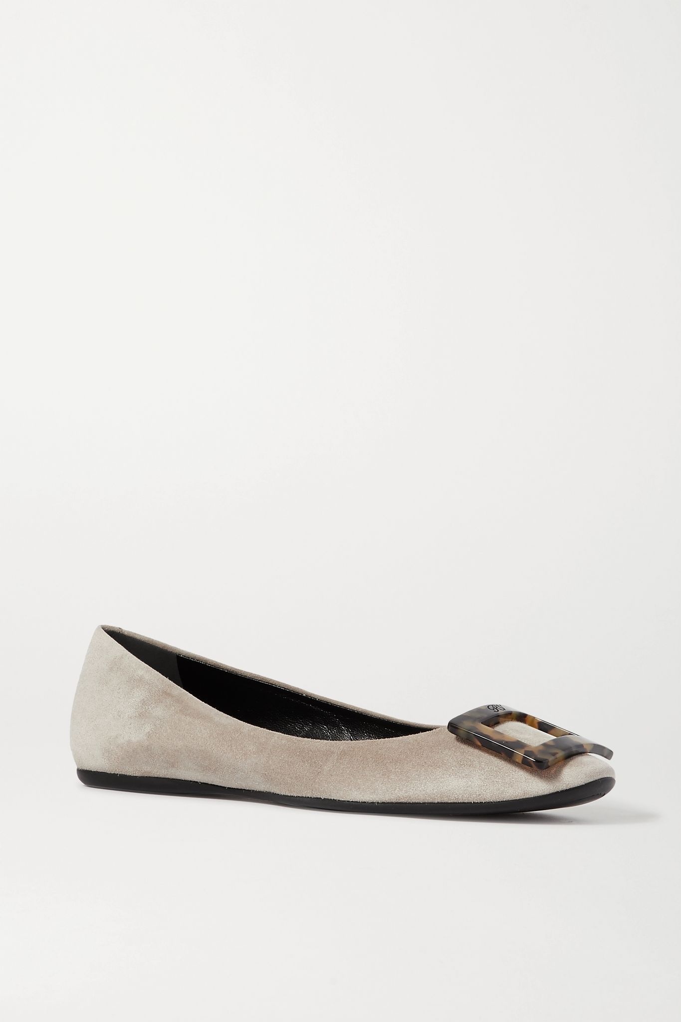 Gommette embellished suede ballet flats - 1