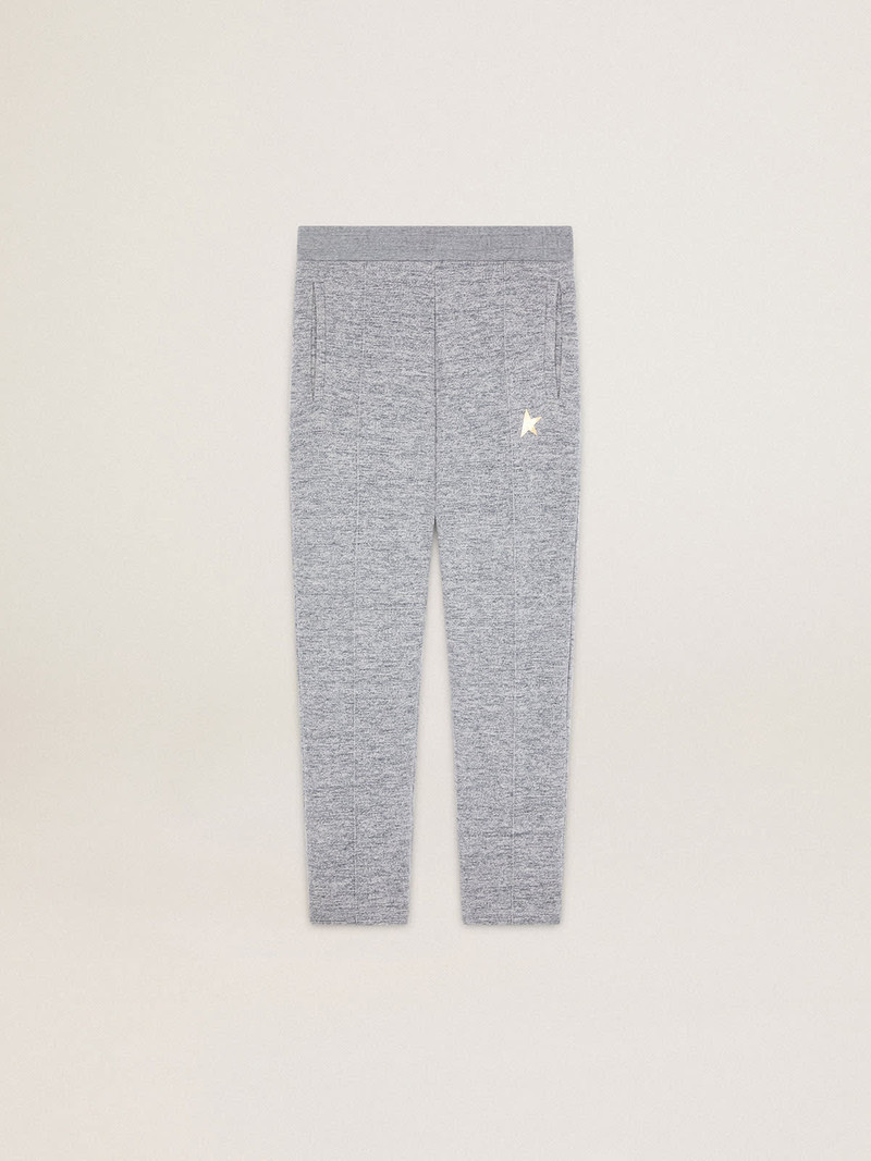Men's gray joggers with gold star on the front 1
