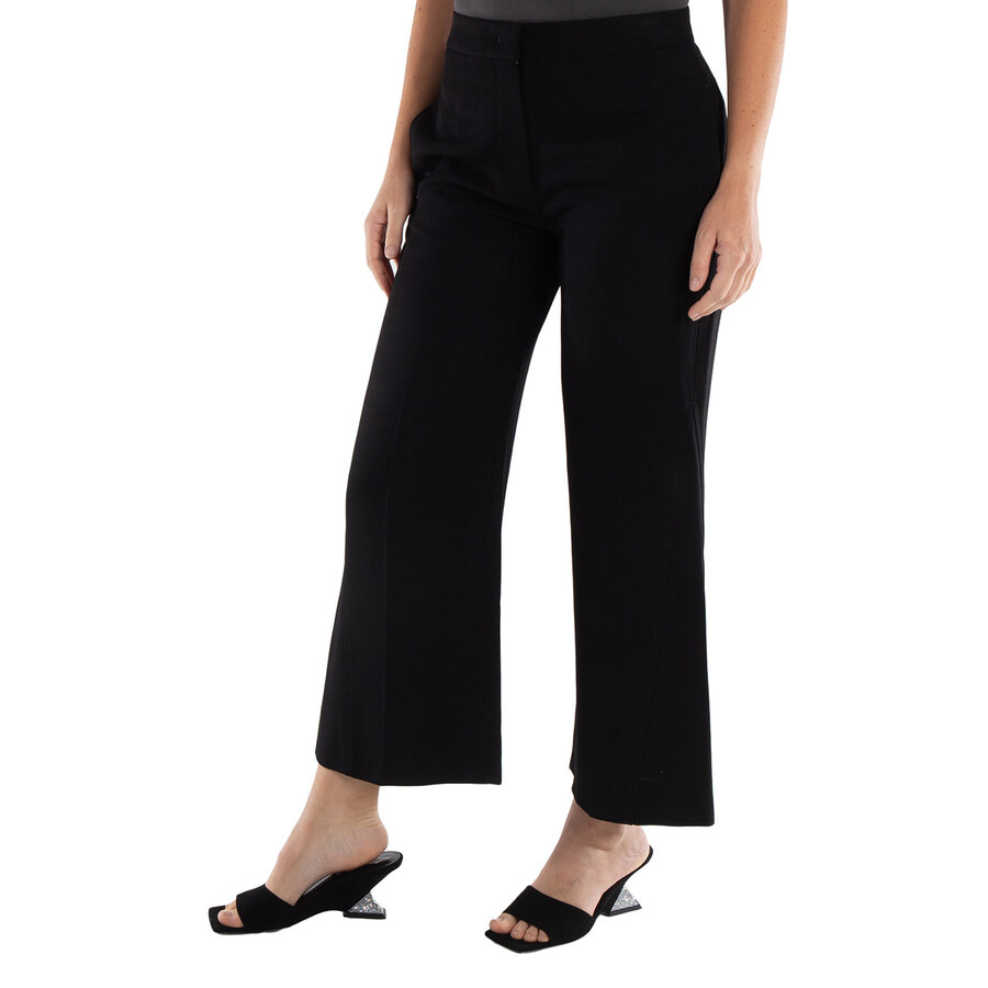 Jil Sander Ladies Black Cropped Wide-Leg Trousers, Brand Size 34 (US Size 2) - 2