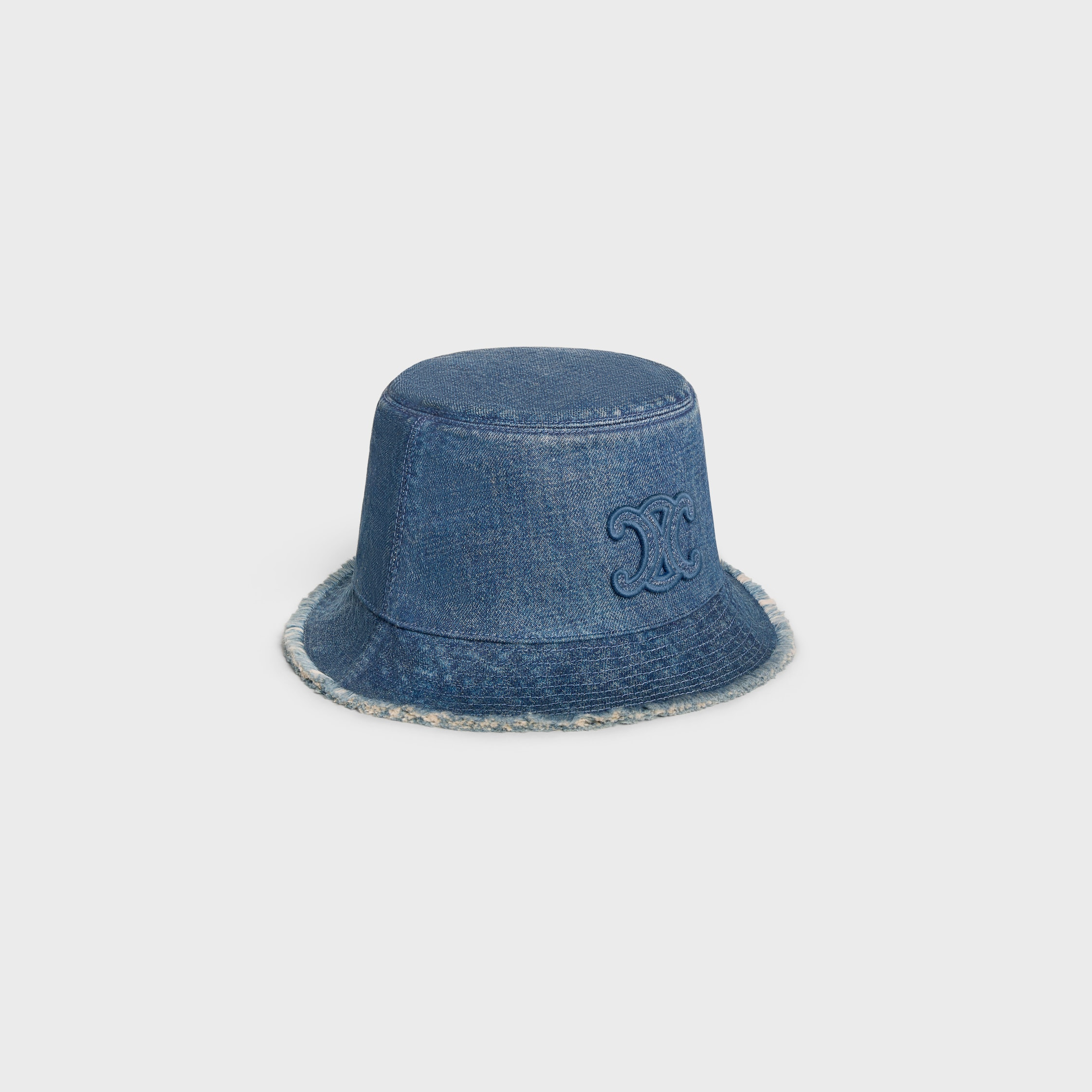 triomphe bucket hat in dark union wash denim - 2