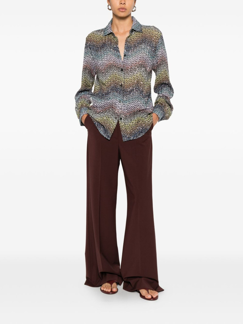Missoni zigzag-knit sequin-embellished shirt outlook