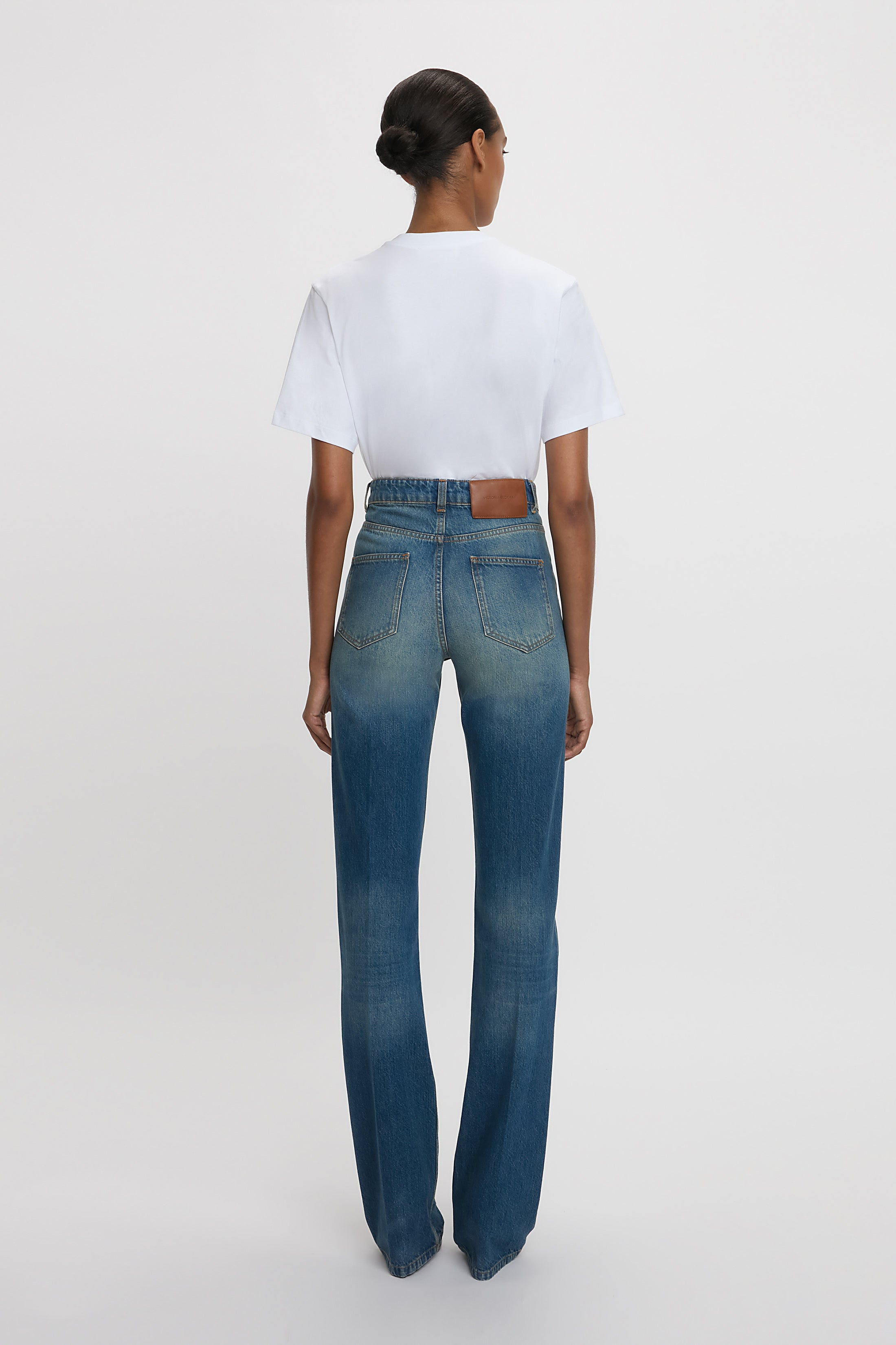 Julia High Waisted Stretch Jean In Mid Blue - 5