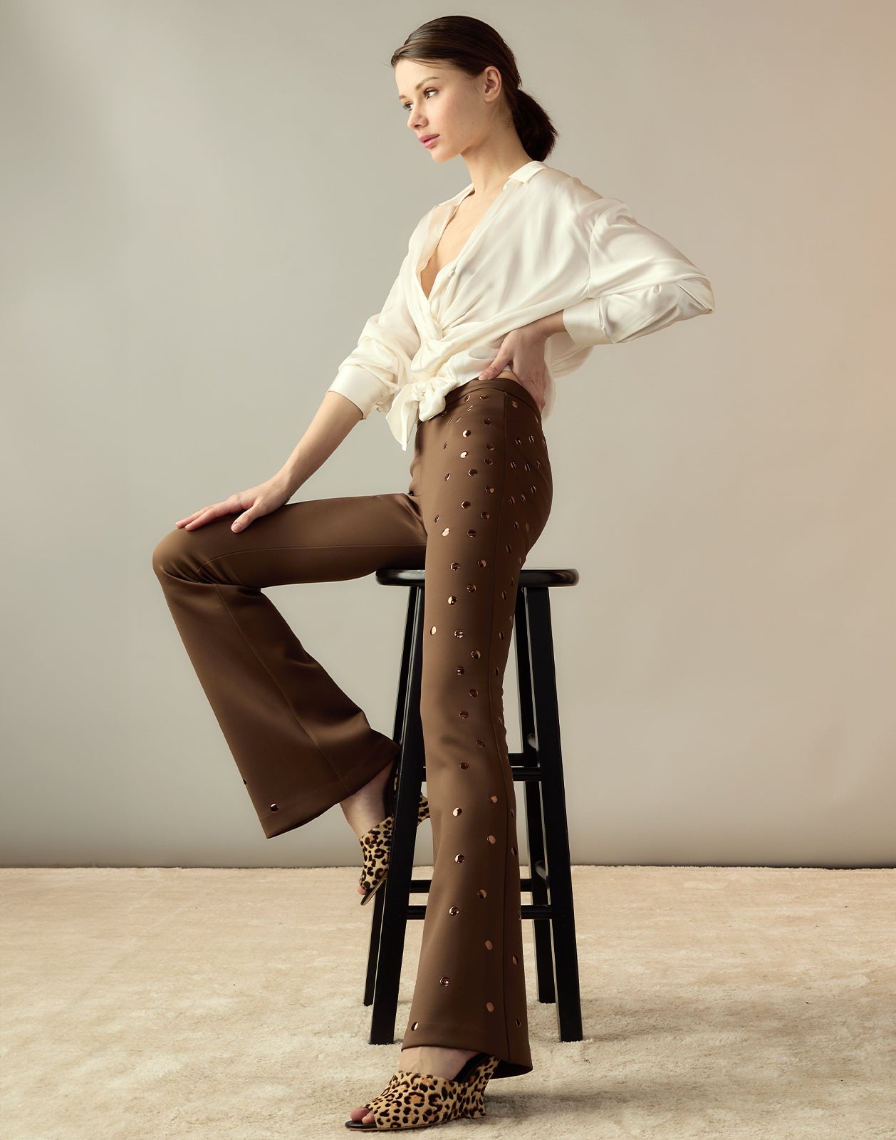 Studded Bonded Pants - 3