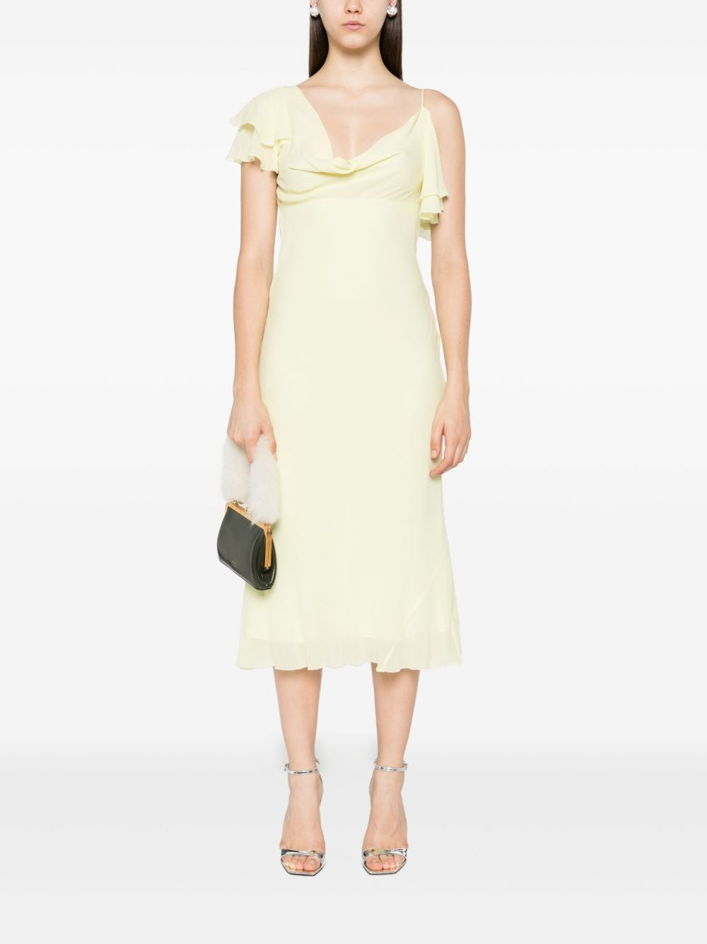 georgette frill midi dress - 2