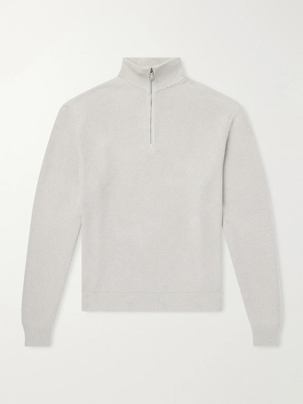 Silk and Cotton-Blend Half-Zip Sweater - 1