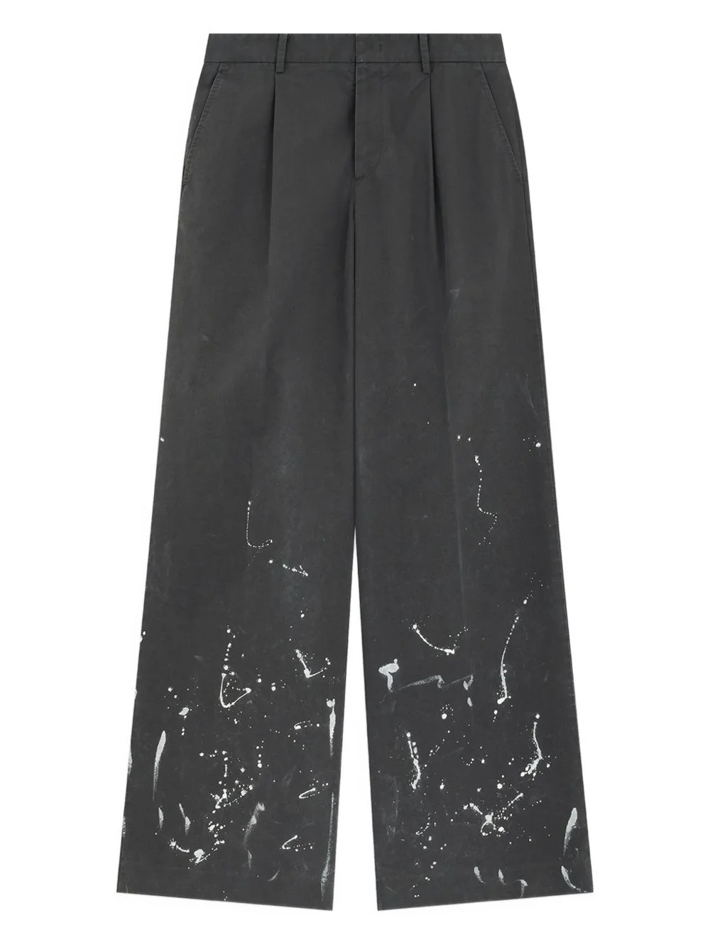 pleated paint-splatter trousers - 1