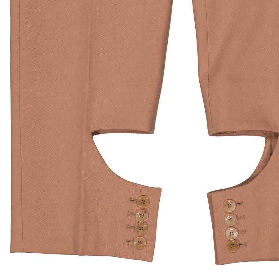 Burberry Ladies Dark Biscuit Cut Out Detail Trousers - 7