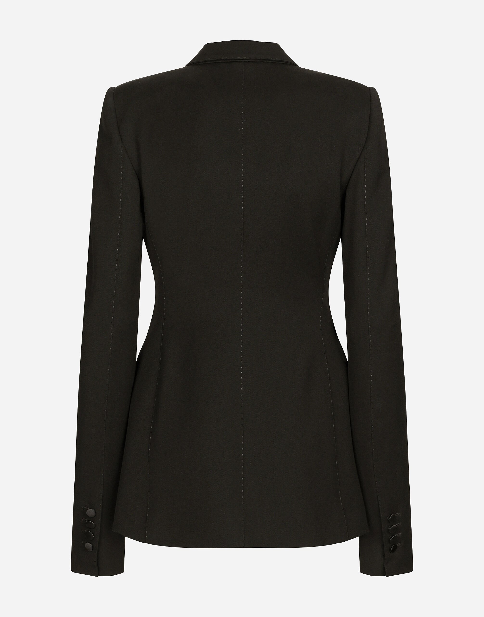Double-breasted woolen jacket with side vents - 2