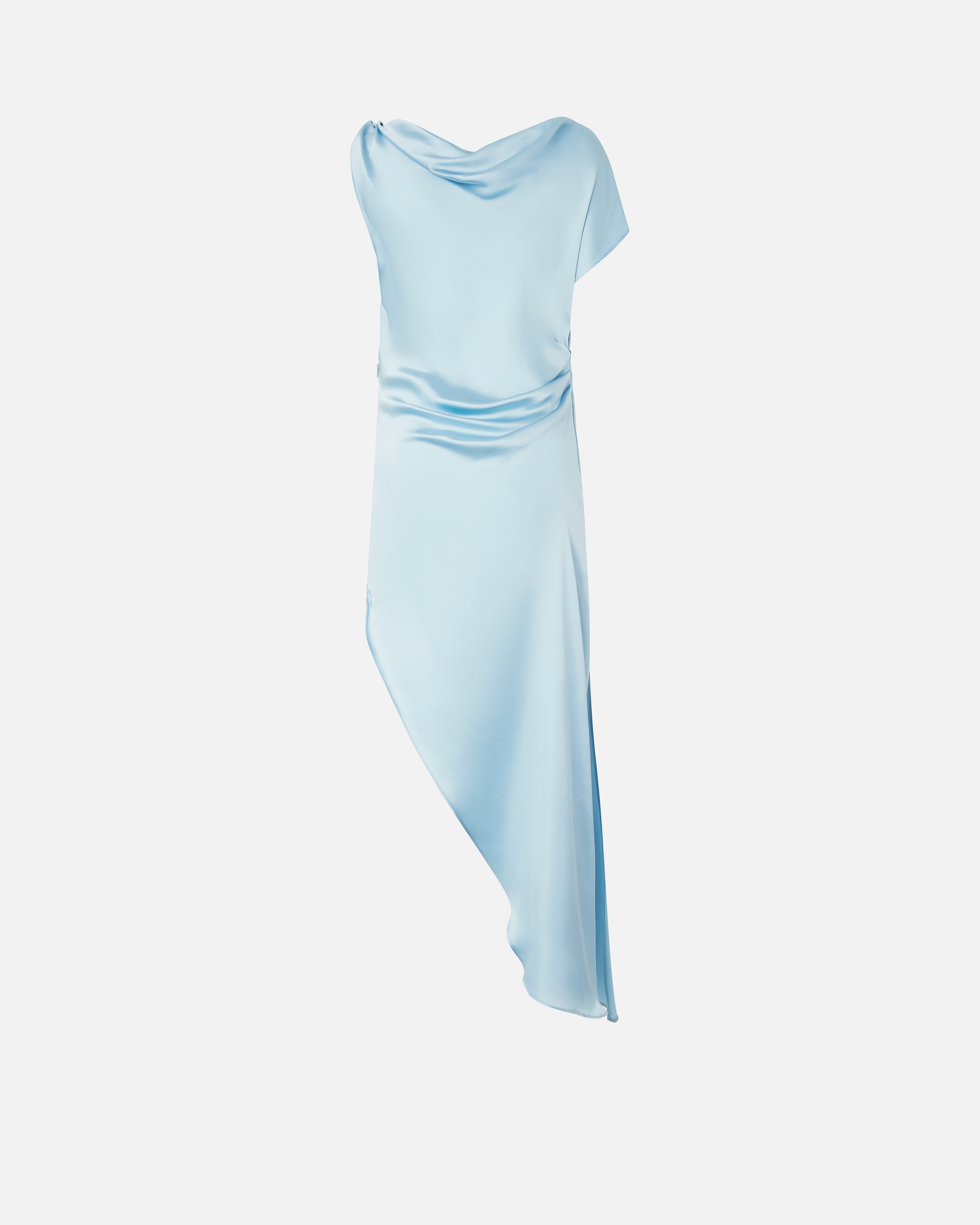 ASYMMETRIC SPECIAL-OCCASION MIDI DRESS IN SATIN - 6