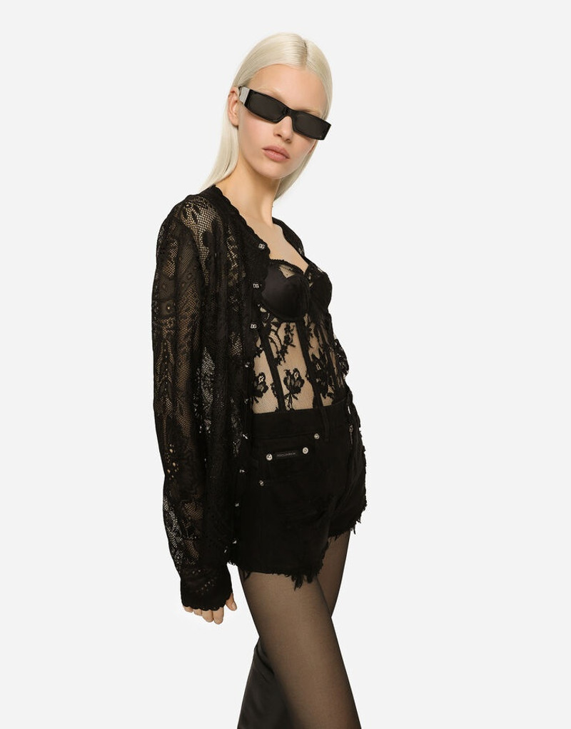 Lace-stitch jacquard cardigan 4