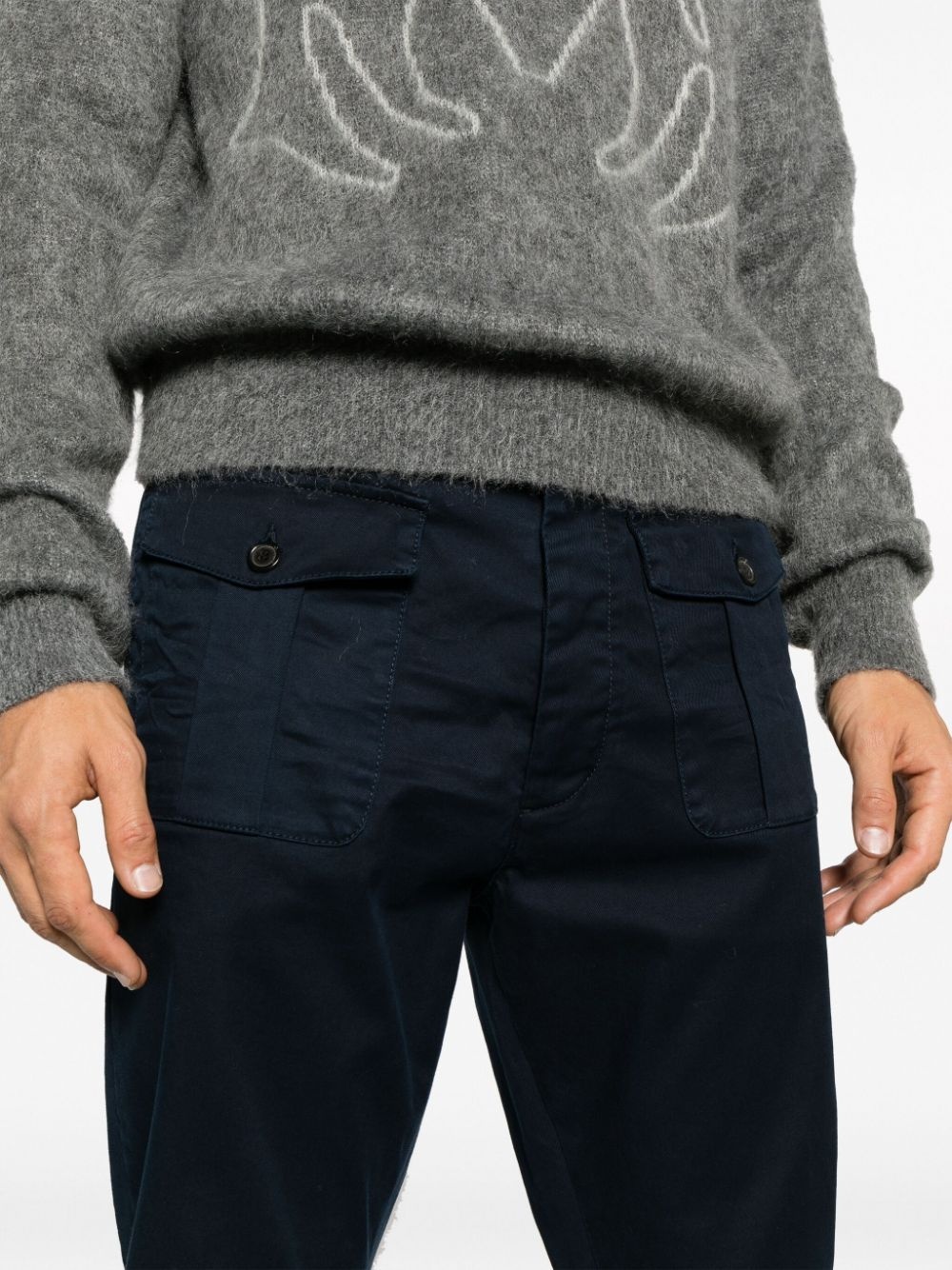 slim-cut cargo trousers - 5