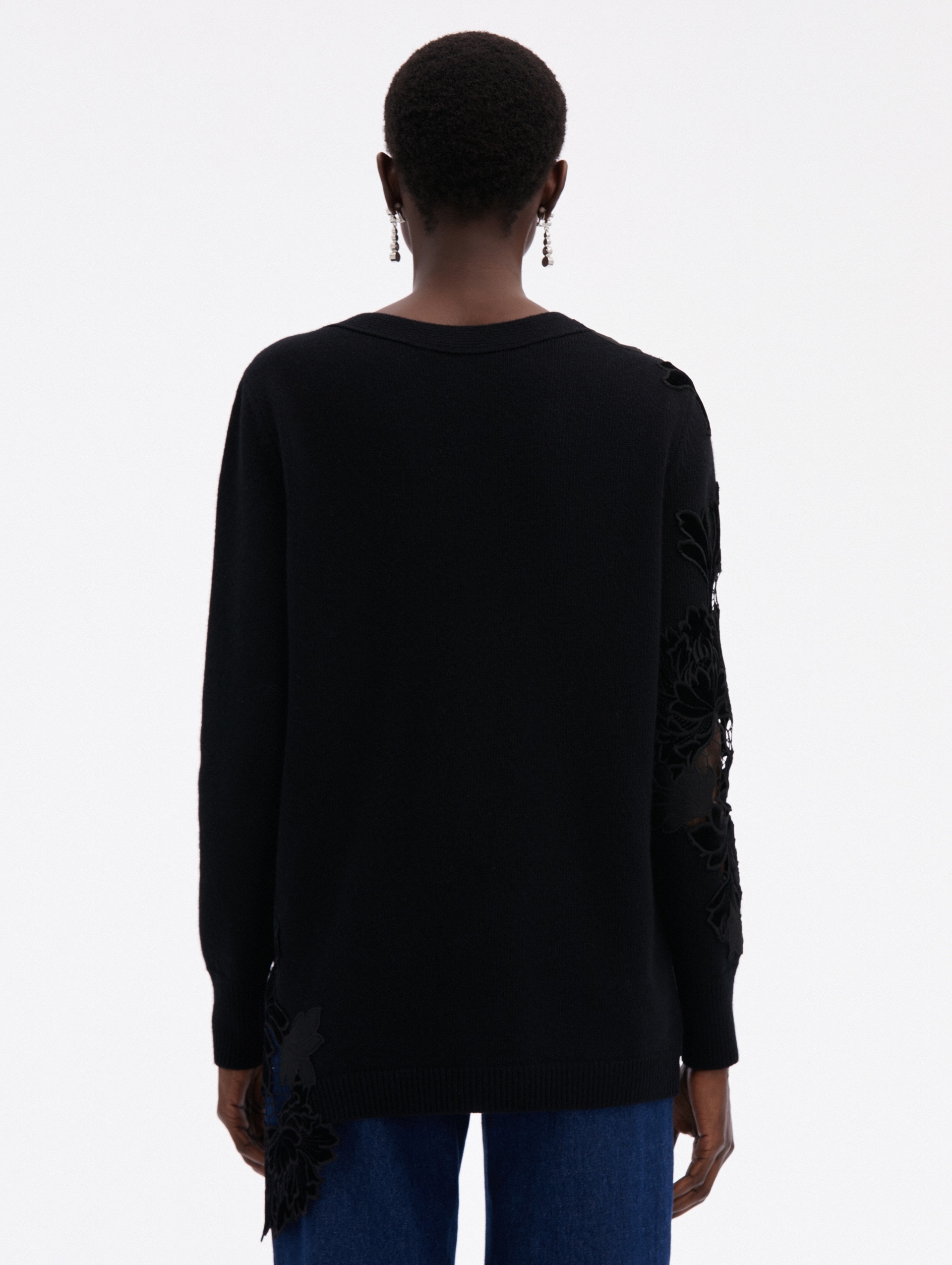 GUIPURE INSET LONG CARDIGAN - 3