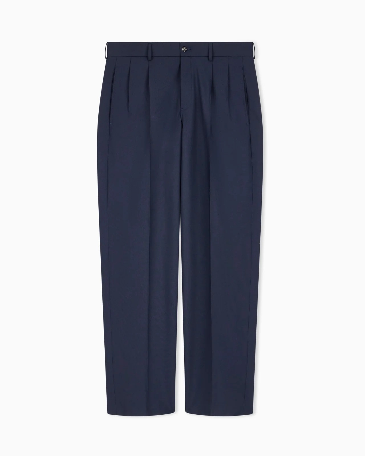TROUSERS IN STRETCH WOOL PLAIN WEAVE - 1