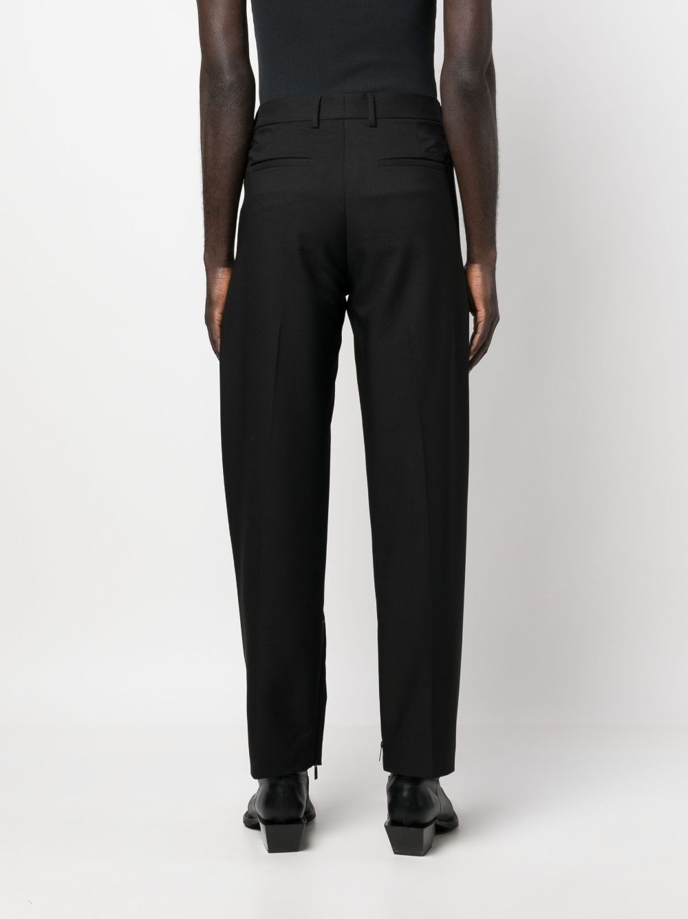 logo-embroidered tailored trousers - 4