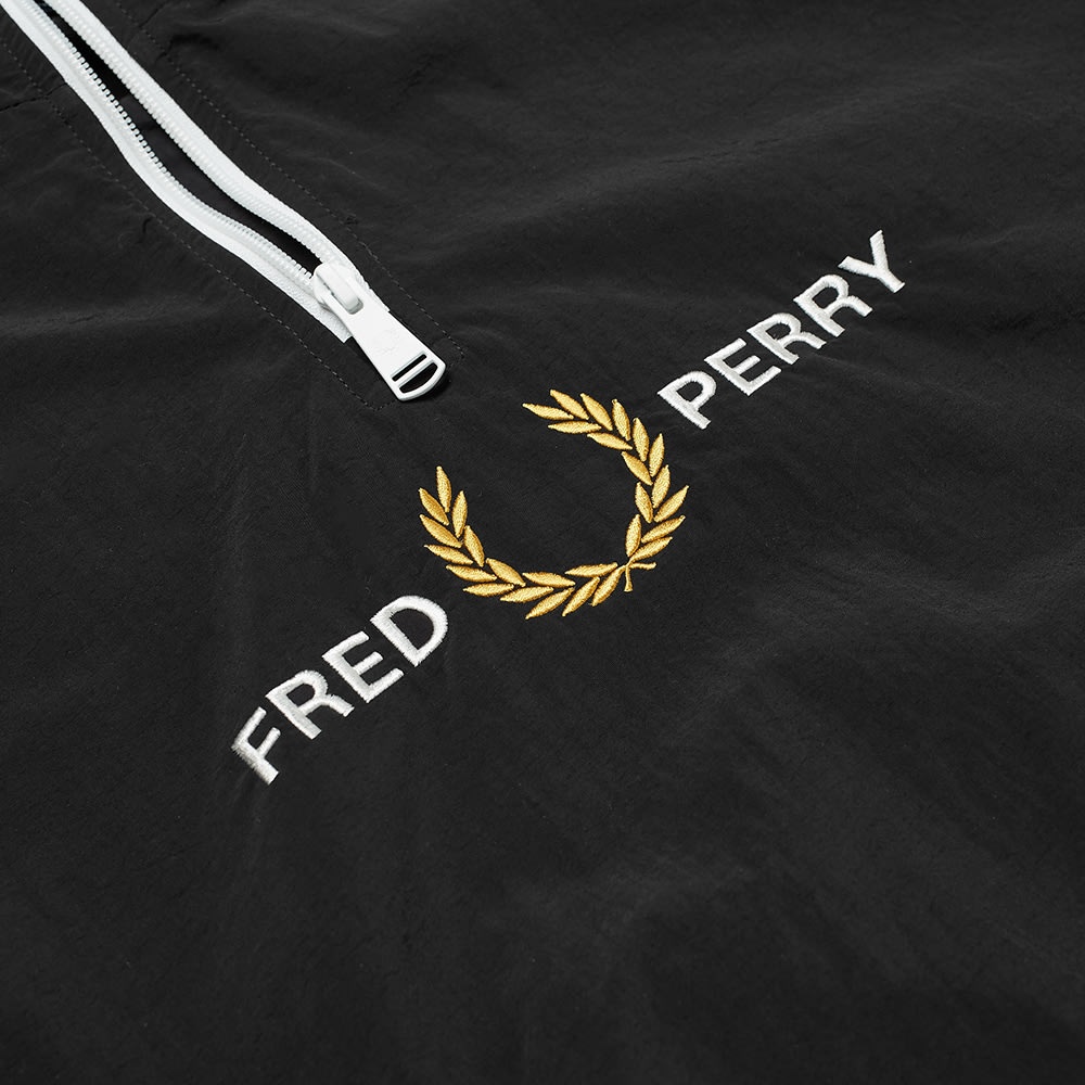 Fred Perry Authentic Embroidered Logo Quarter Zip Popover Hooded Jacket - 2