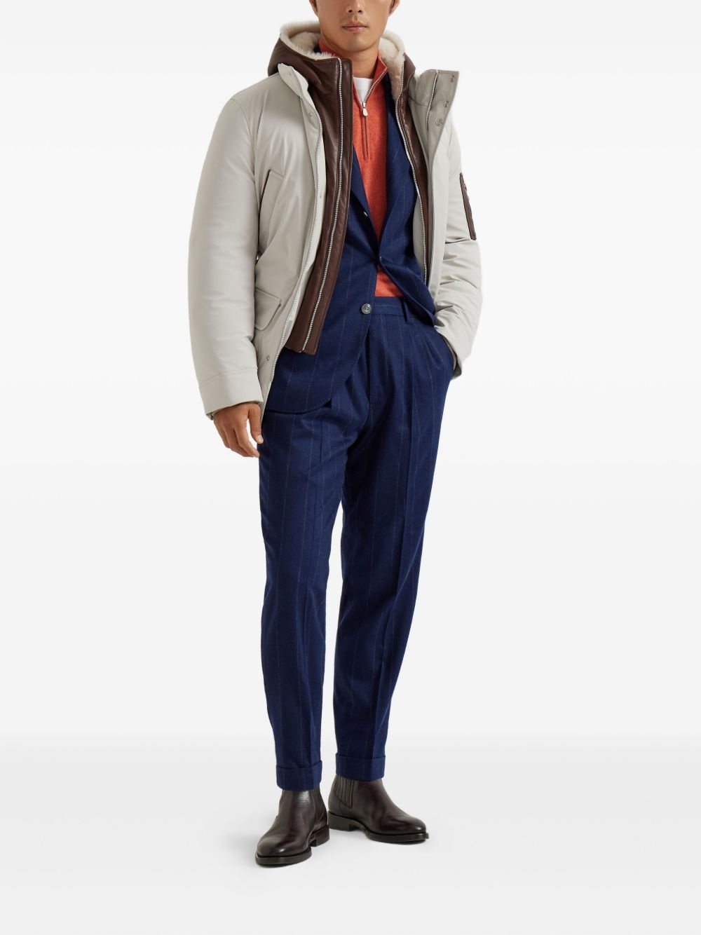 pleated wool-cashmere blend trousers - 2