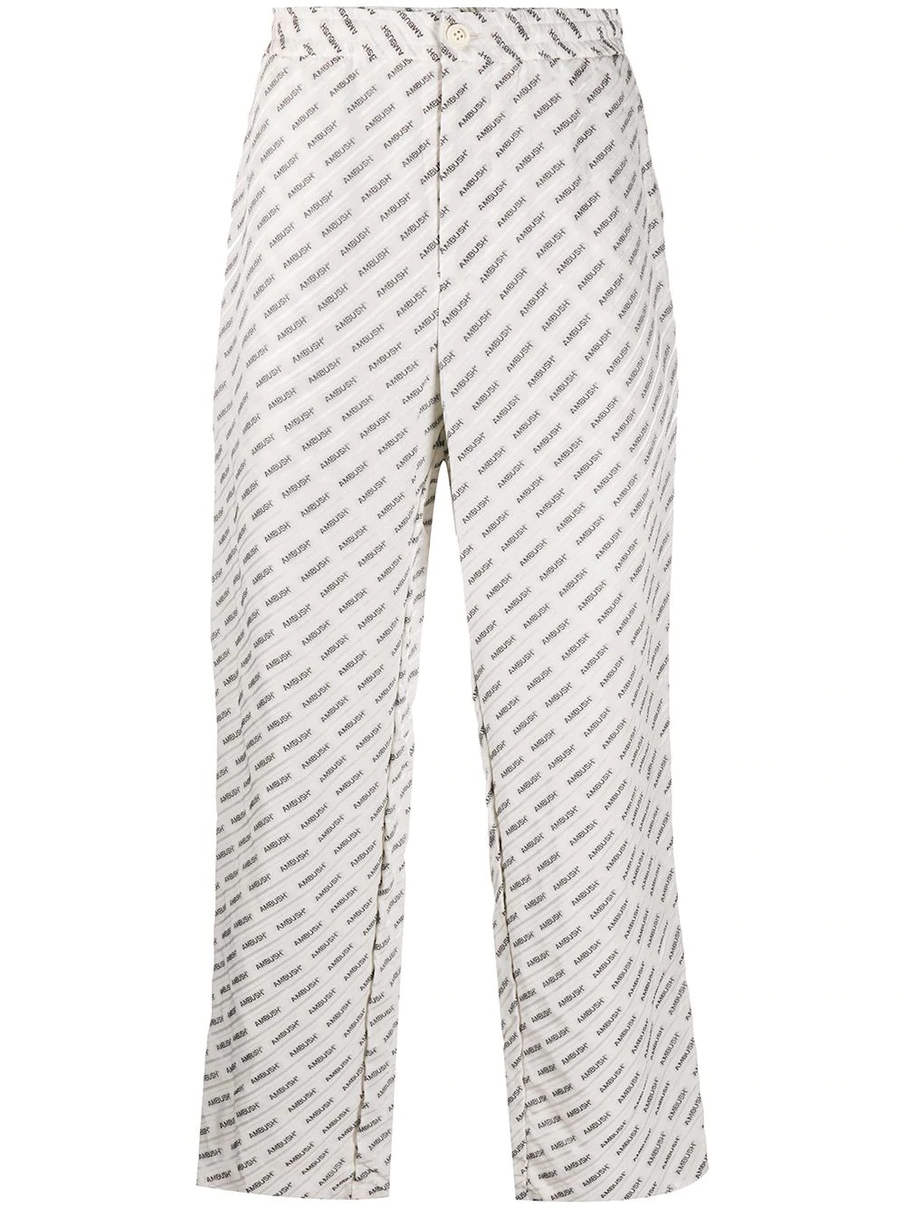 logo jacquard straight-leg trousers - 1