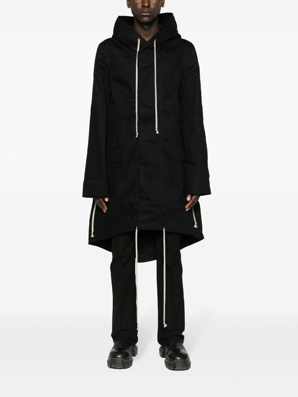 fishtail cotton hooded parka - 2