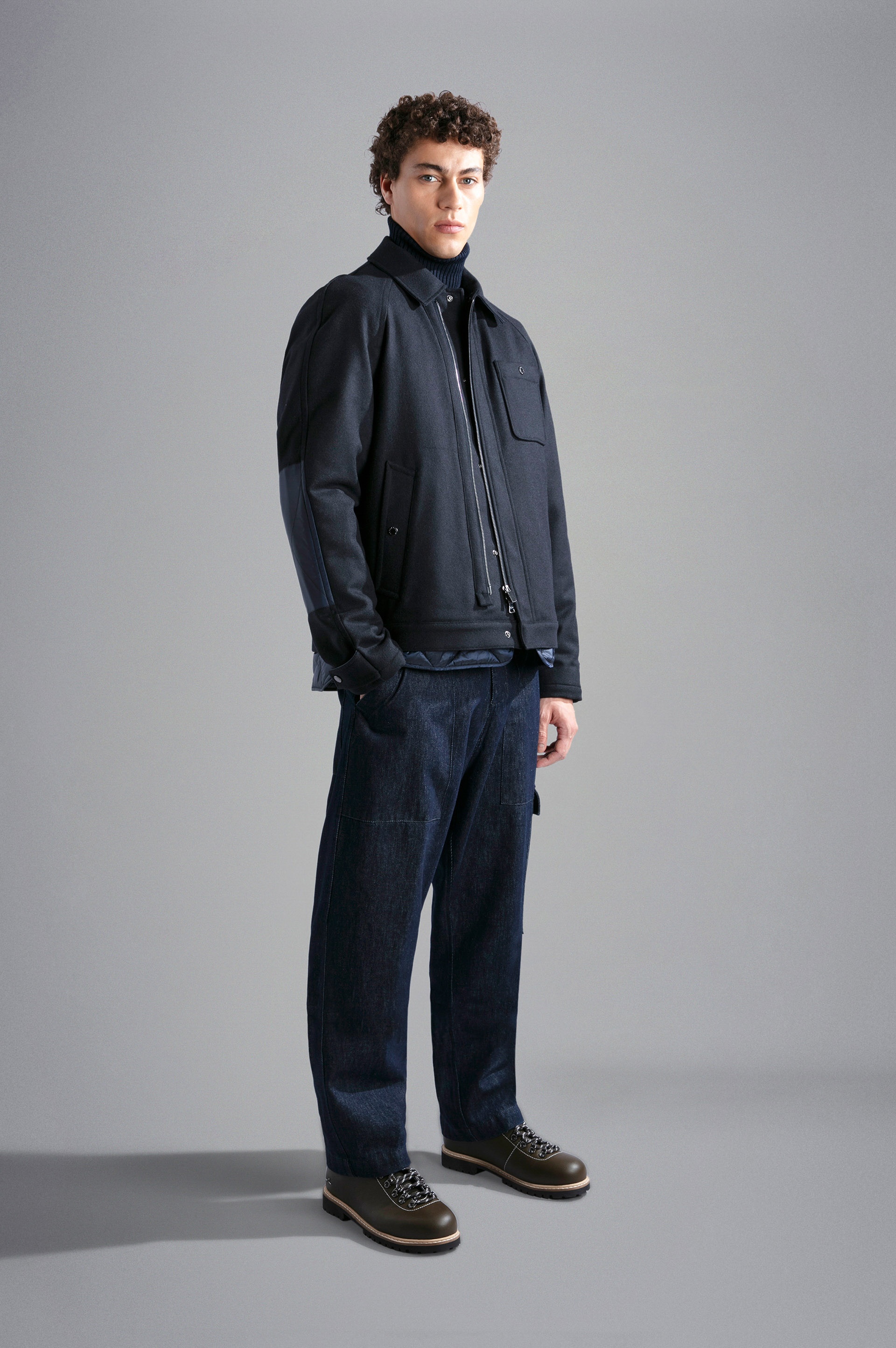 RE-WOOL JACKET WITH IRIDESCENT NYLON LINING - 2