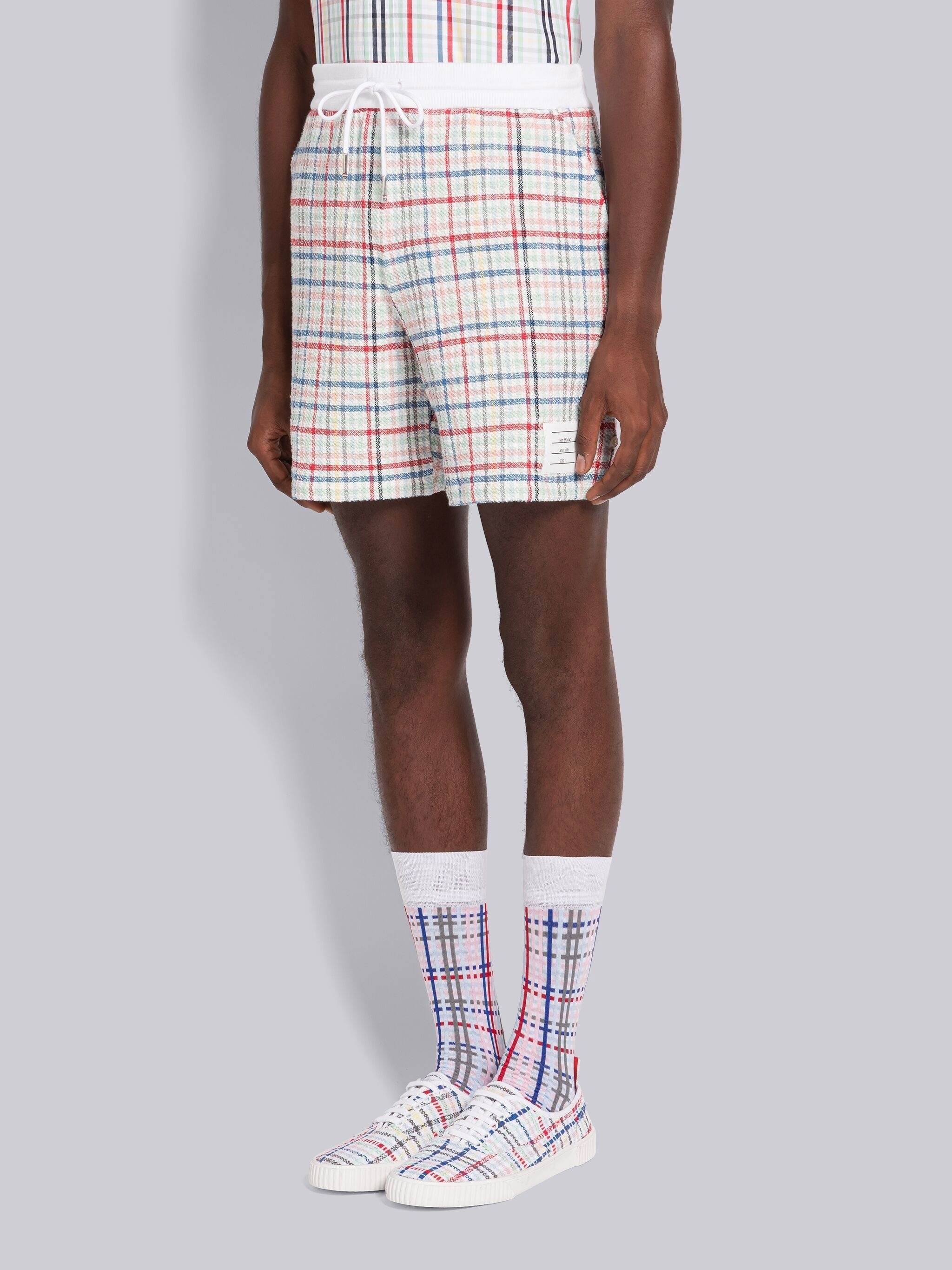 Multi Gingham Tweed Mid Thigh Summer Short - 2