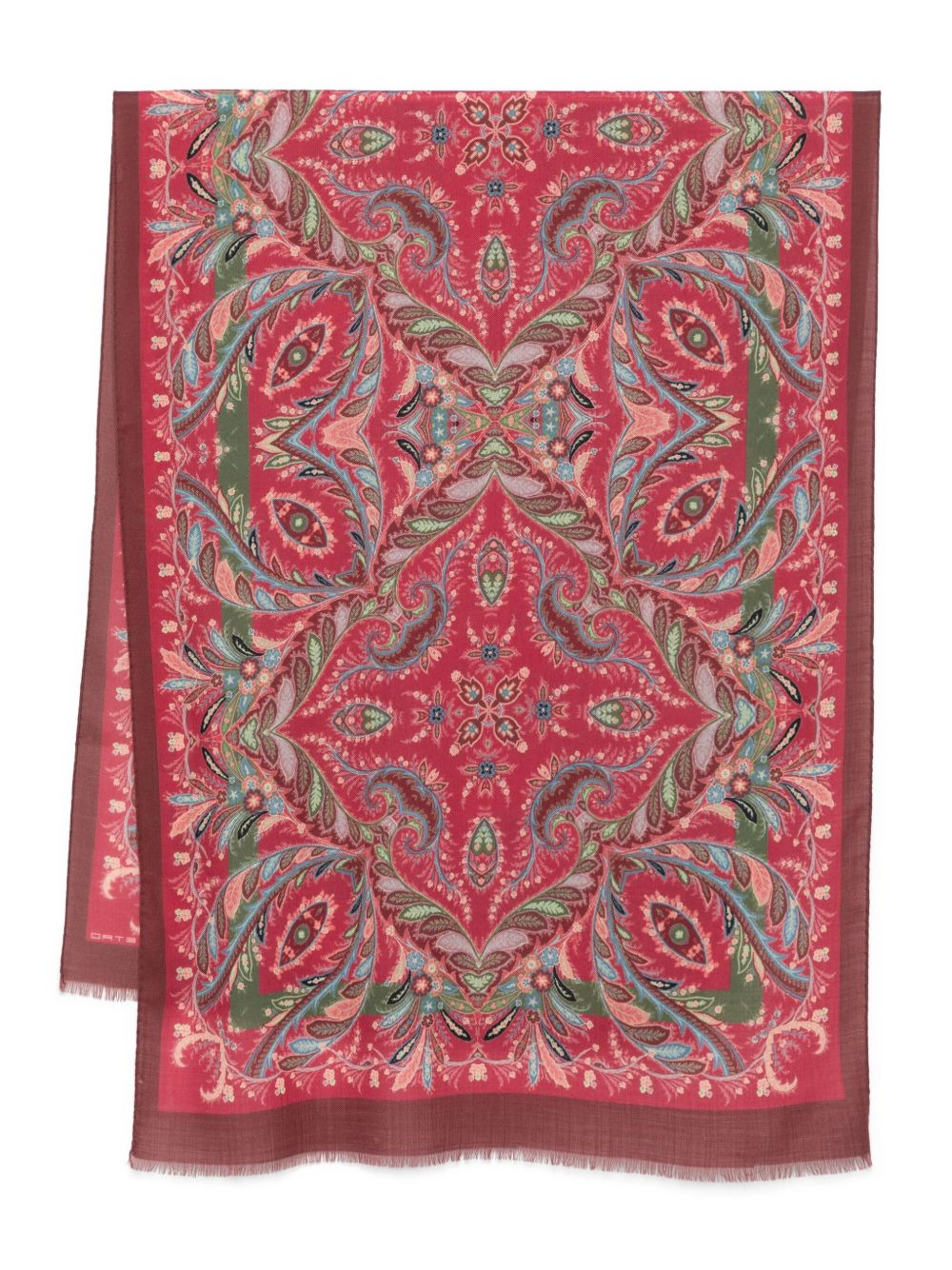 paisley-pattern wool scarf - 1