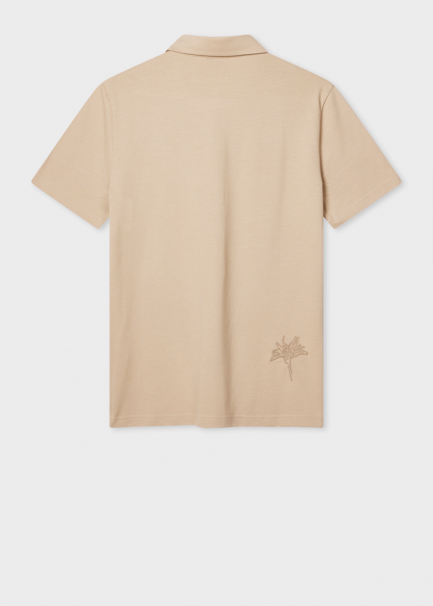 Pale Tan Concealed-Placket Polo Shirt - 2