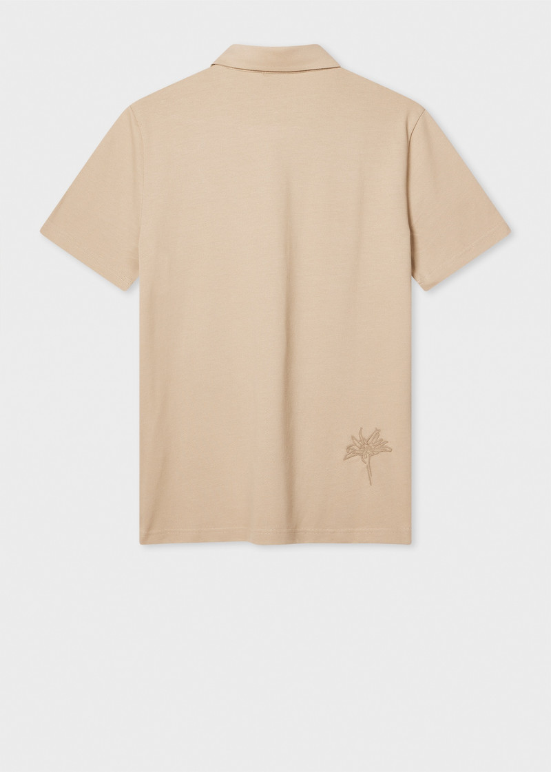 Paul Smith Pale Tan Concealed-Placket Polo Shirt outlook