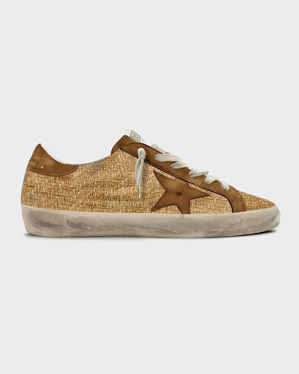 Super-Star Raffia and Suede Low-Top Sneakers - 1