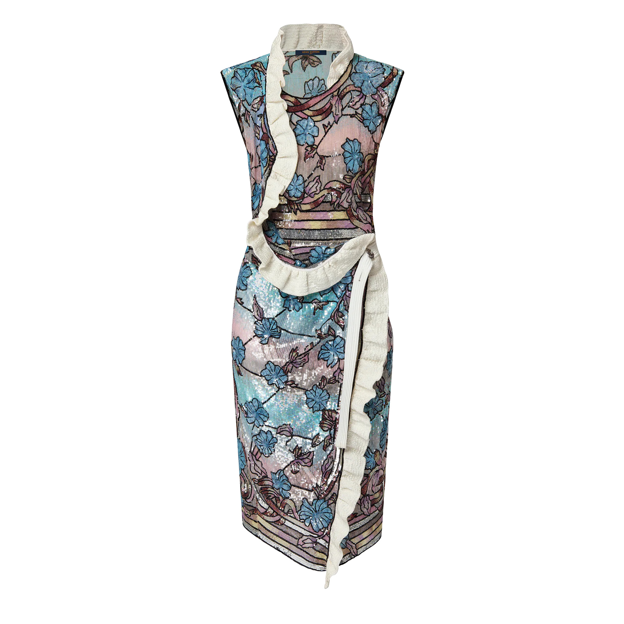Asnières Sequin Ruffle Trim Wrap Dress - 1