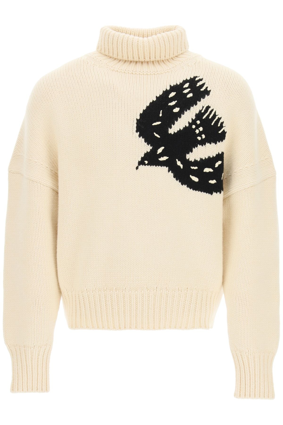 CABLE KNIT SWEATER WITH SYMBOL - 1