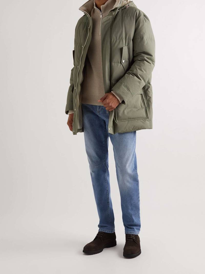 Brunello Cucinelli Quilted Cotton-Shell Hooded Down Parka outlook