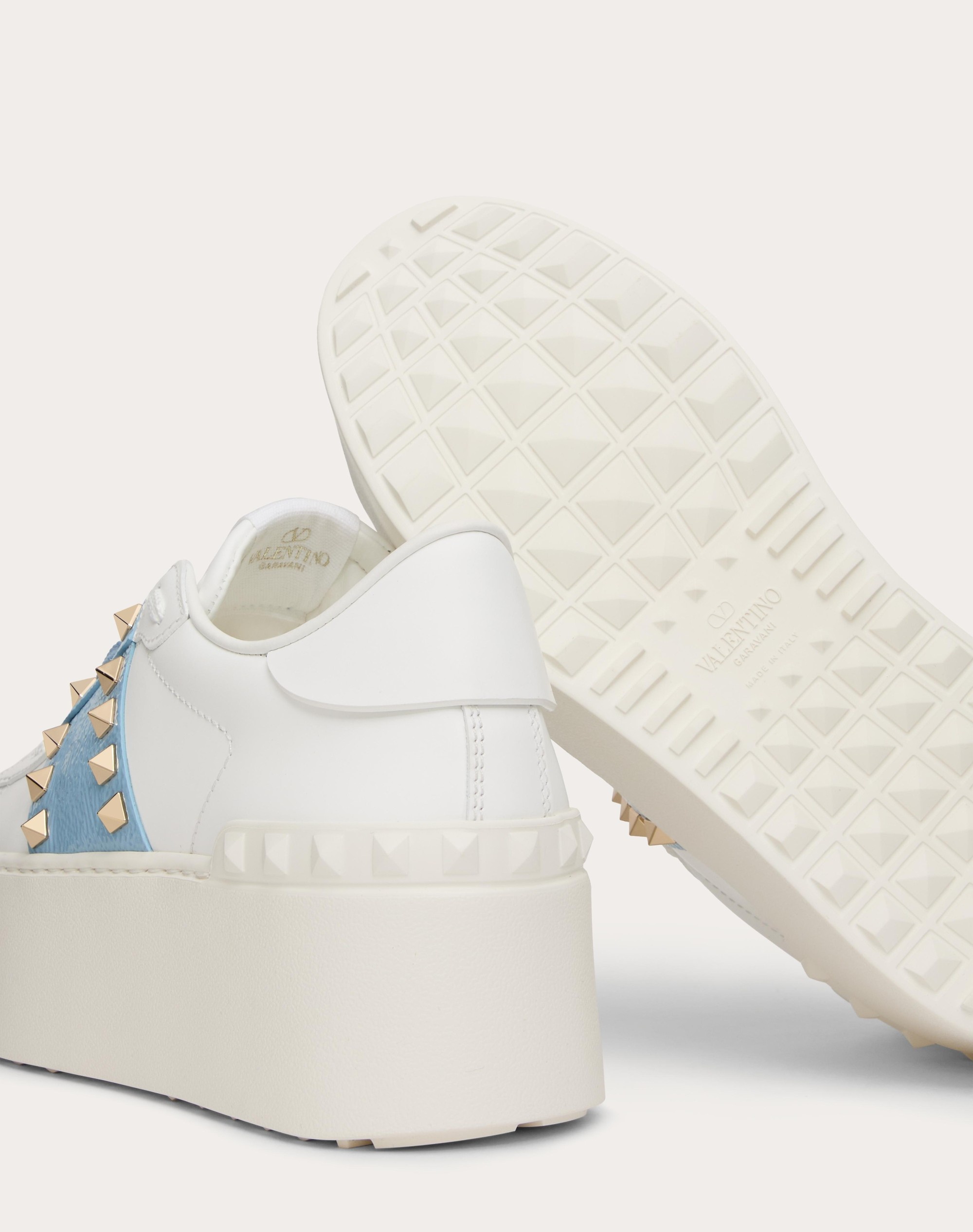 FLATFORM ROCKSTUD UNTITLED SNEAKER IN CALFSKIN WITH NAPLACK BAND - 5