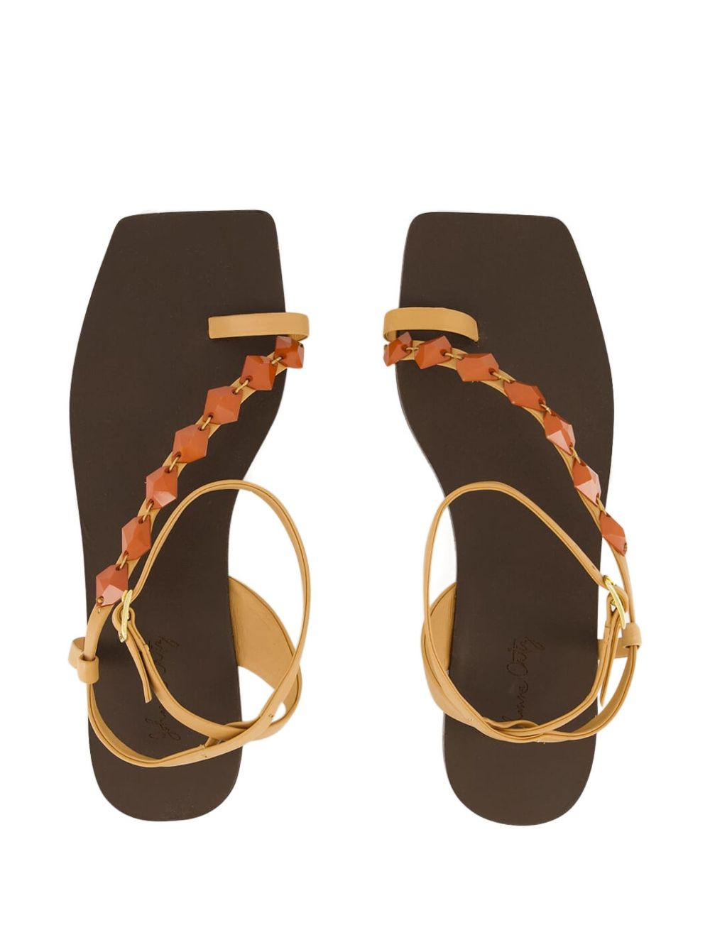 Dazzling leather crest sandals - 3