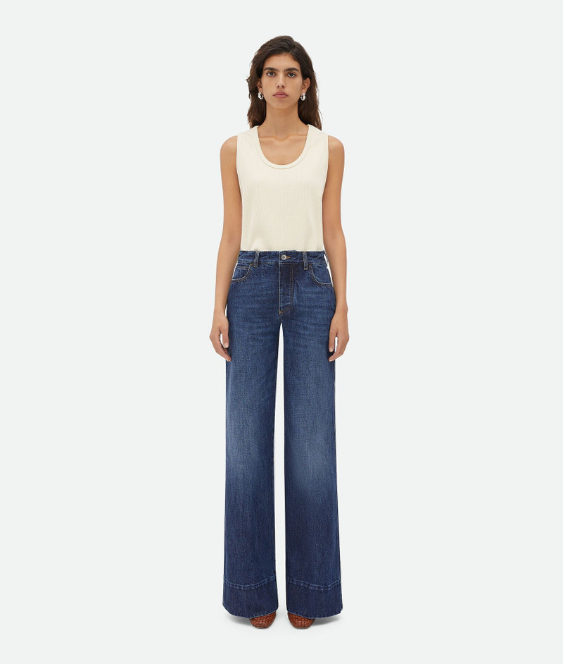 Medium Washed Wide Denim - 1