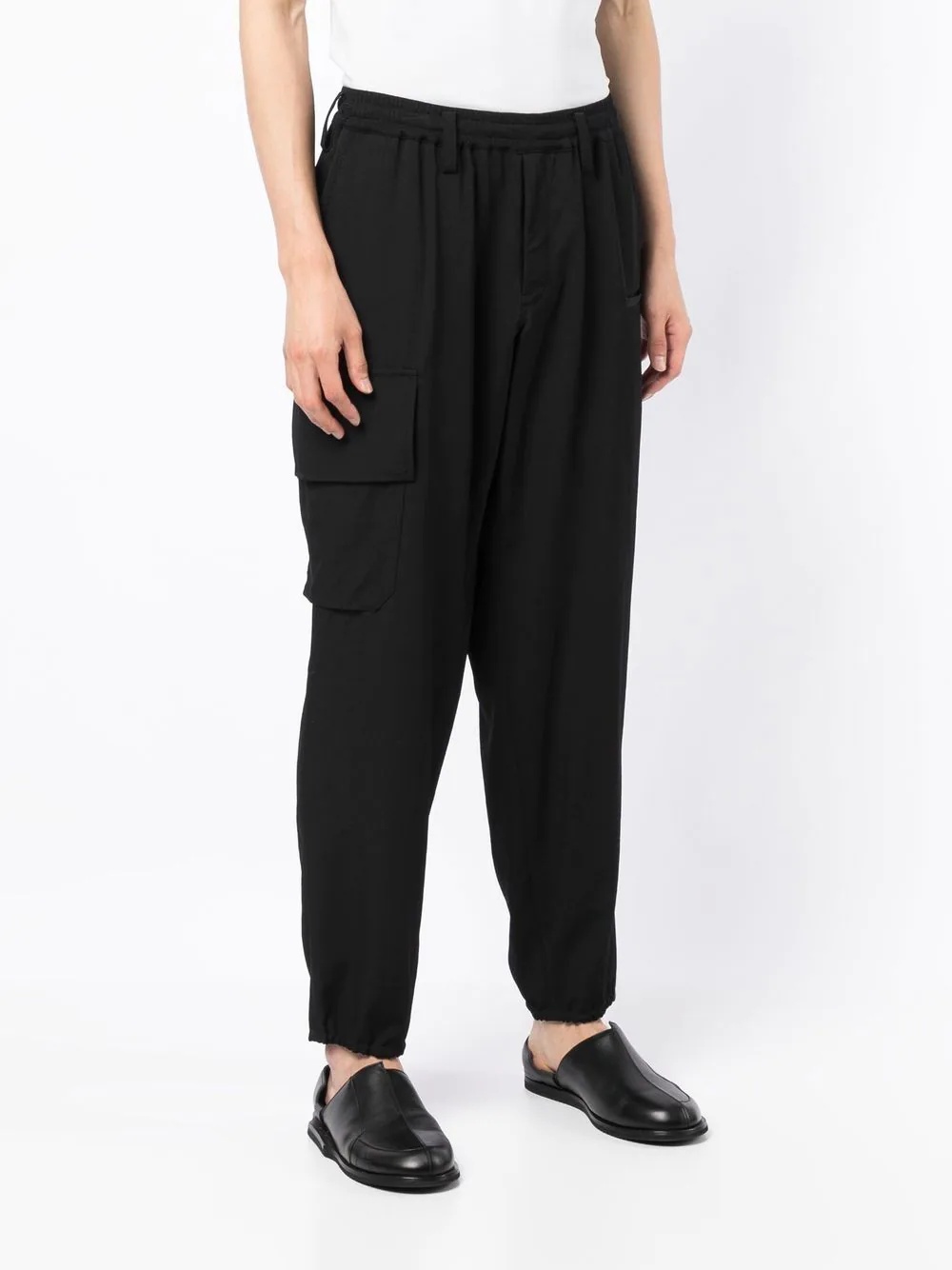 elasticated-waistband cargo trousers - 3