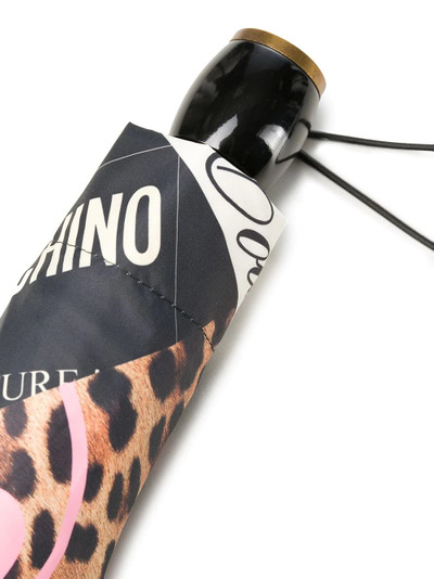 Moschino panelled logo umbrella outlook