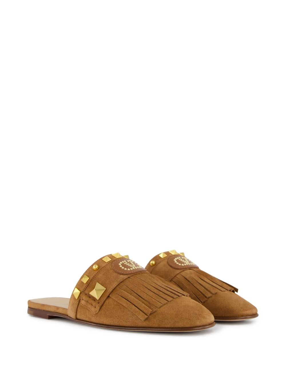Plaster Caster fringed slide mules - 3