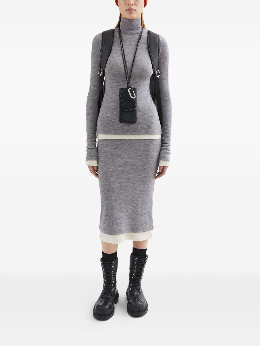 wool layered T-shirt - 2