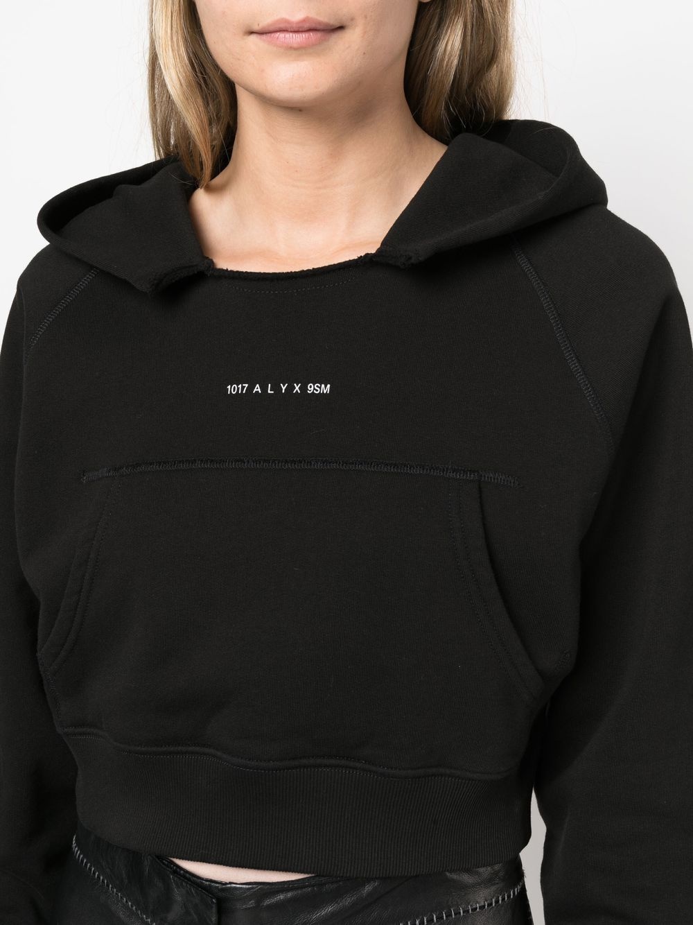 cropped logo-print detail hoodie - 5