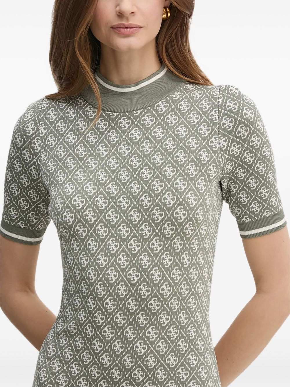 logo-pattern short-sleeve mini dress - 3
