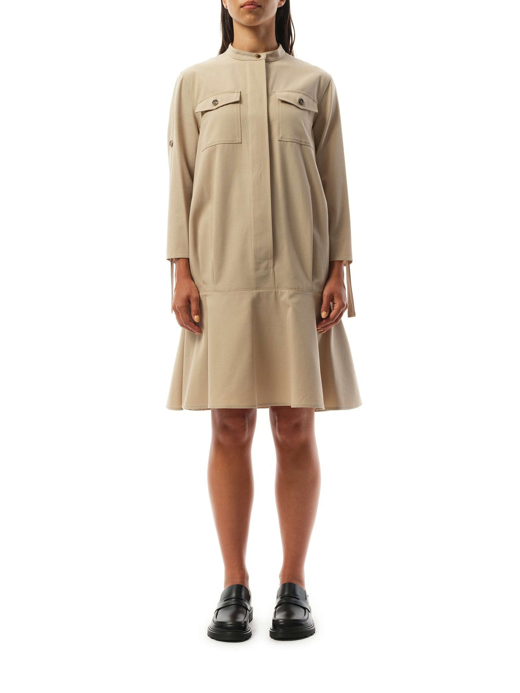 Drop Waist Dress in Beige - 4