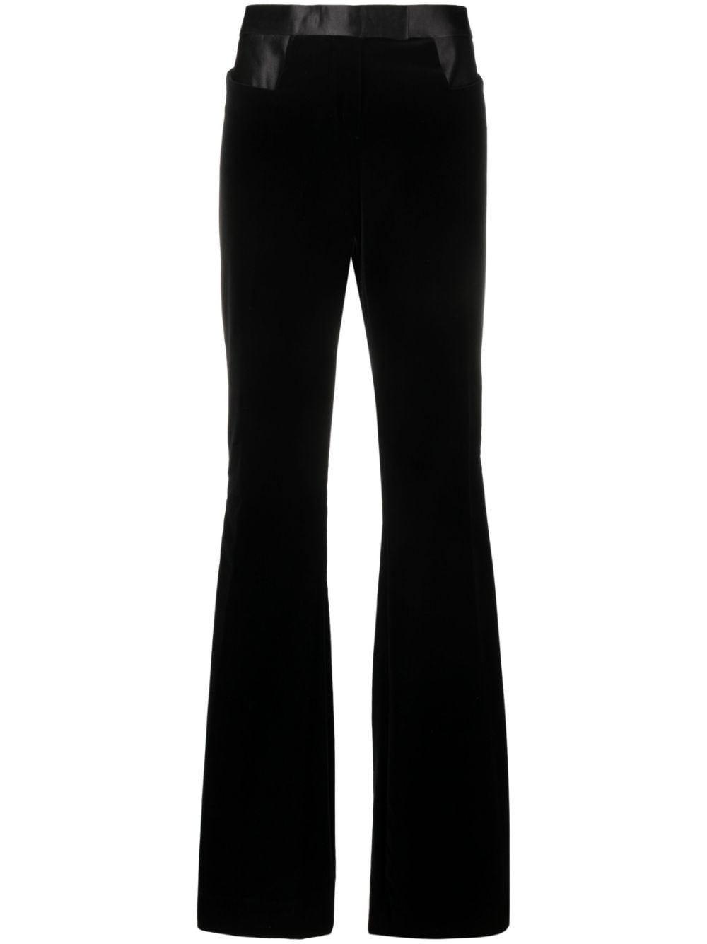 high-waisted flared trousers - 1