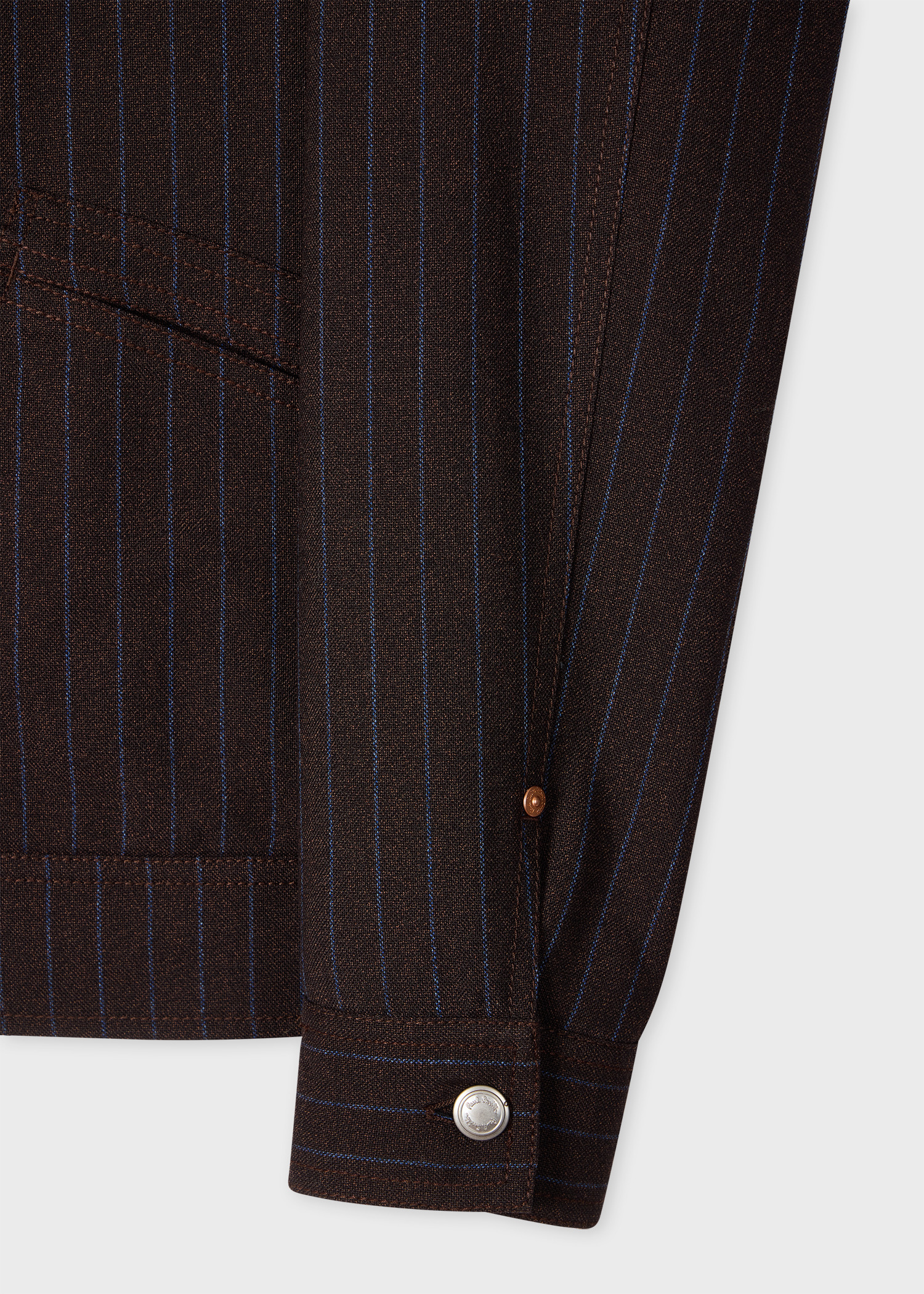 Slim-Fit Brown Pinstripe Wool Jacket - 3