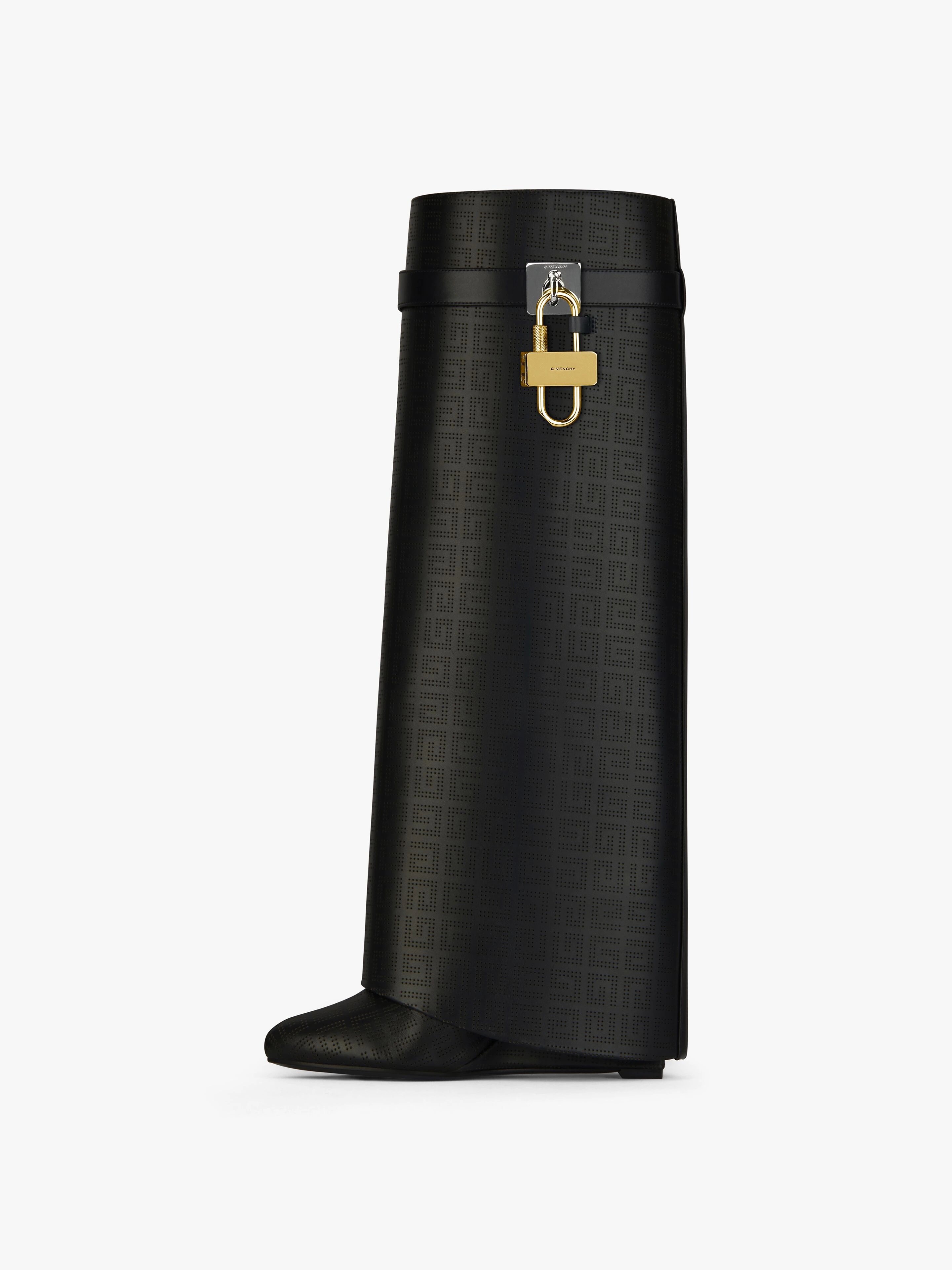 SHARK LOCK PANT BOOTS IN PERFORATED LEATHER - 4
