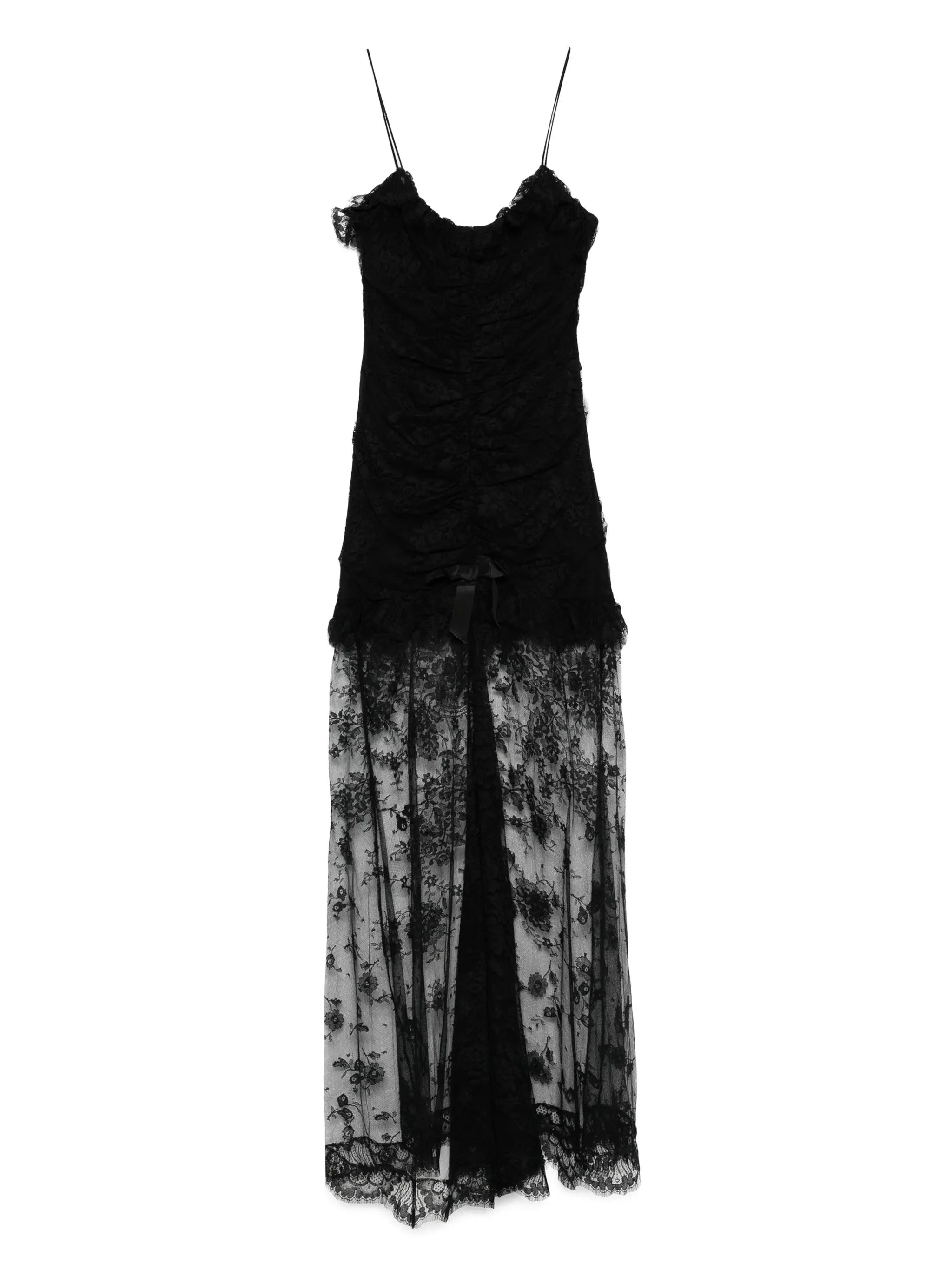 Alessandra Rich Lace Ruched Dress - 1