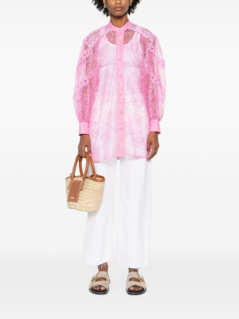 Charo Ruiz Lumie balloon-sleeve lace shirt outlook