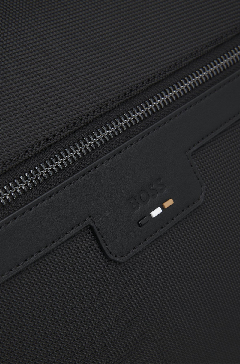 TEXTURED-FABRIC HOLDALL WITH FAUX-LEATHER TRIMS 7