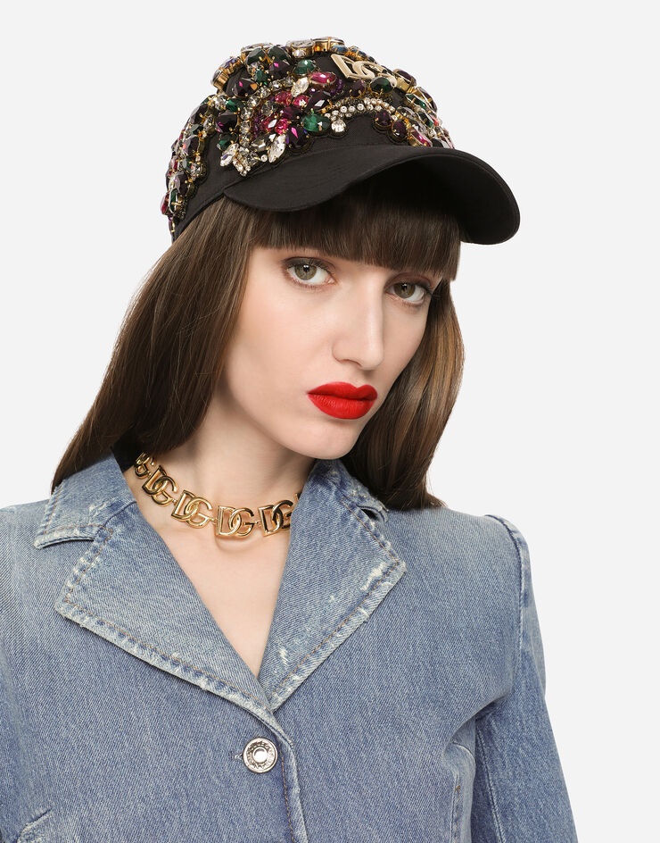 Baseball cap with colorful rhinestones and DG logo - 2
