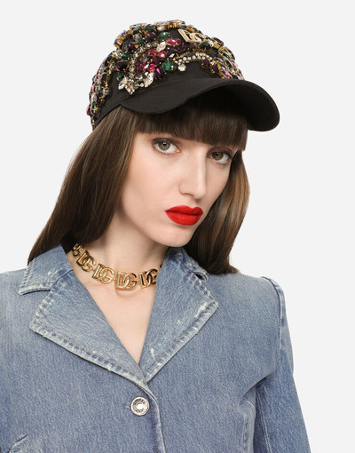 Dolce & Gabbana Baseball cap with colorful rhinestones and DG logo outlook